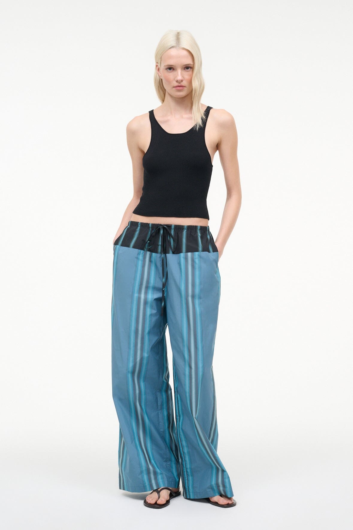 Mateo Pant Marina Stripe Multi | STAUD Exclusive