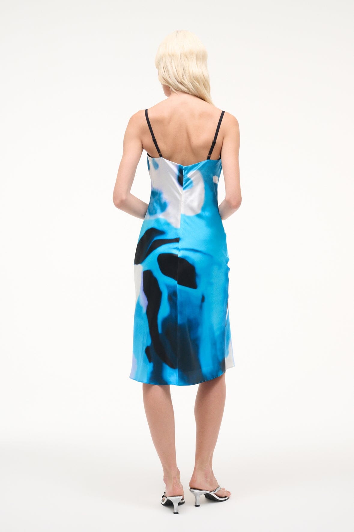 Evangeline Silk Dress Blue Haze | STAUD Featured