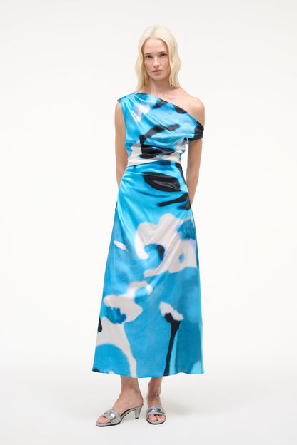Phare Silk Dress Blue Haze | STAUD Everyday