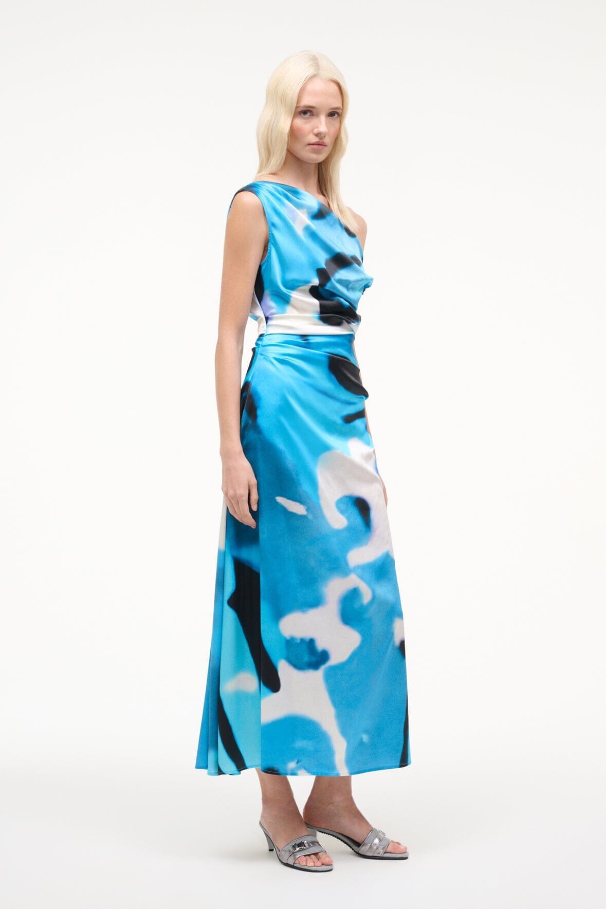 Phare Silk Dress Blue Haze | STAUD Everyday
