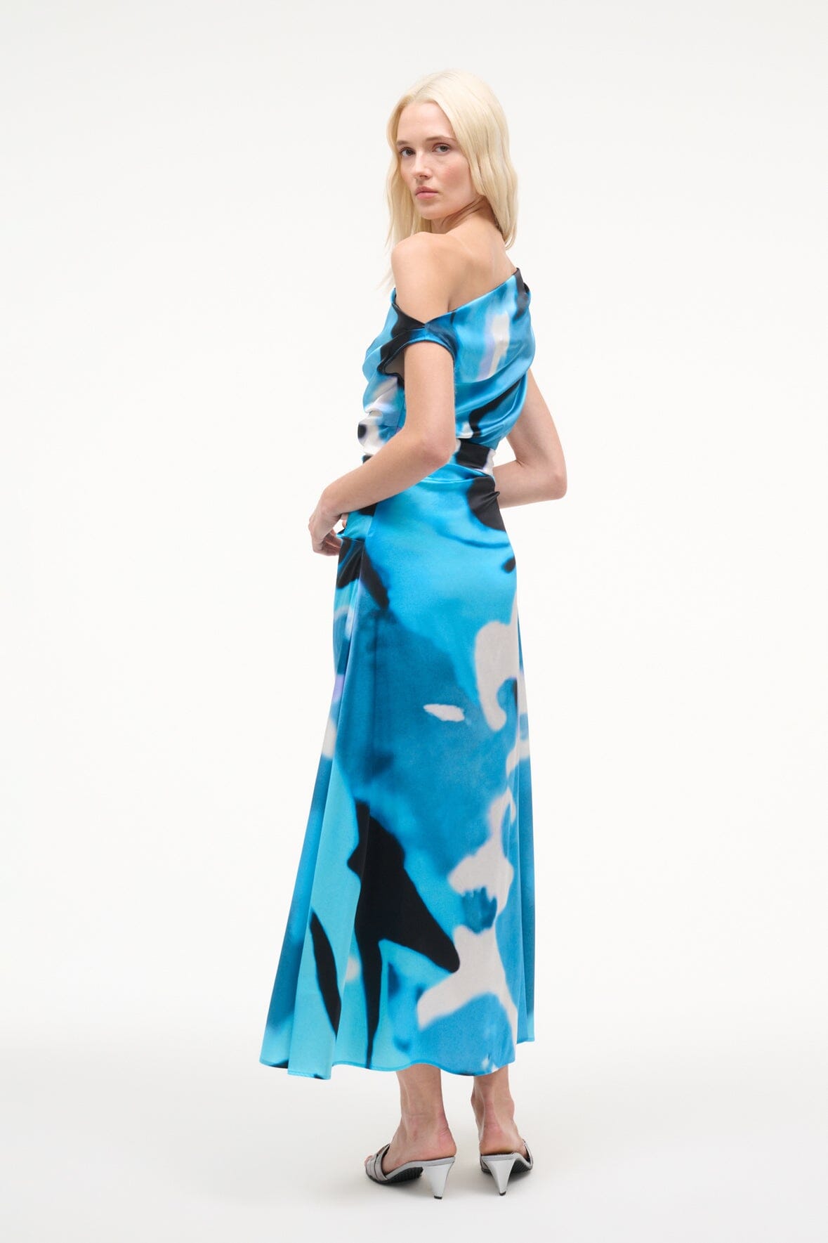 Phare Silk Dress Blue Haze | STAUD Everyday