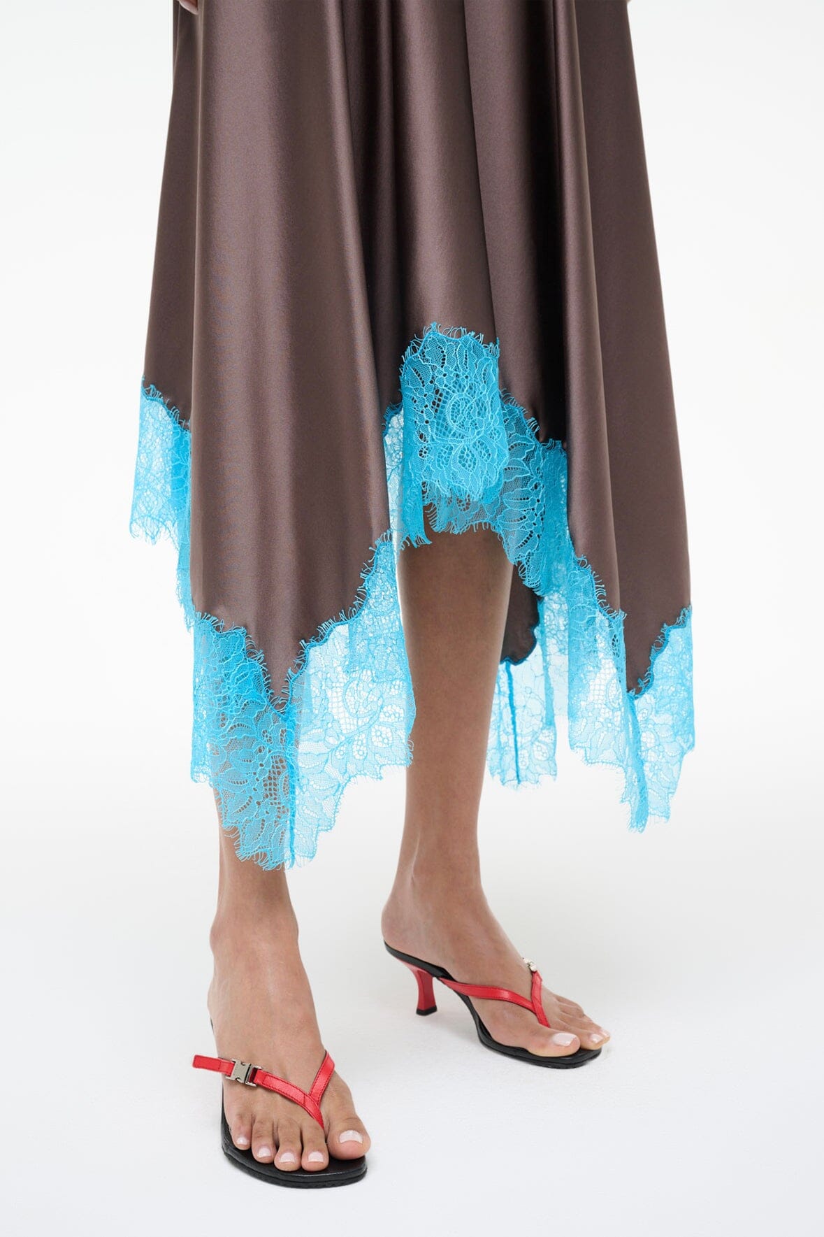 Elira Silk Dress Mink Pool | STAUD Classic