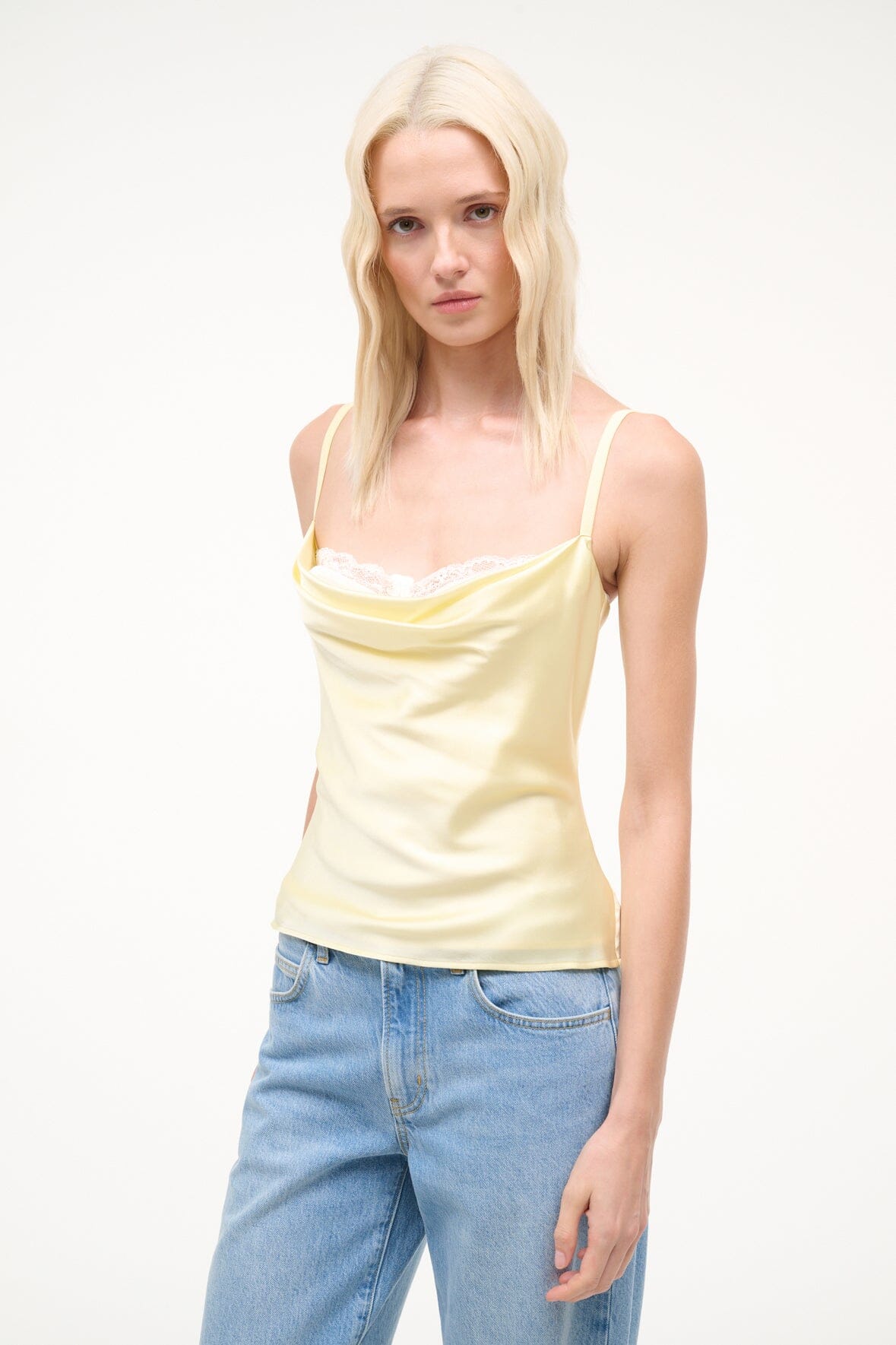 Evangeline Silk Top Key Lime | STAUD Latest