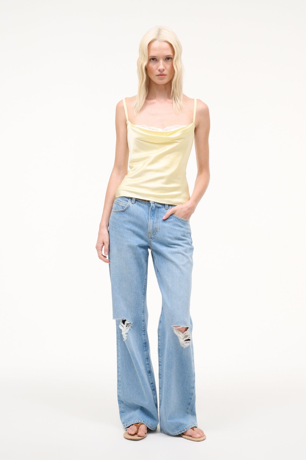 Evangeline Silk Top Key Lime | STAUD Latest