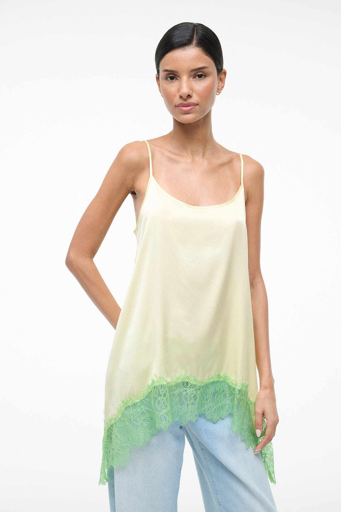 Chloe Silk Cami Key Lime Sprout | STAUD Quality