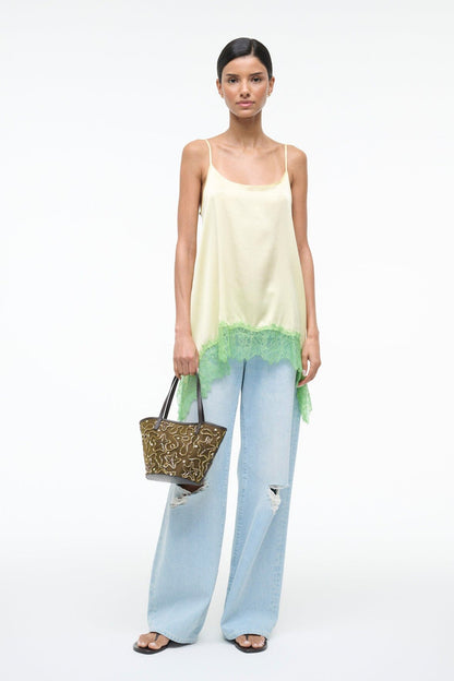 Chloe Silk Cami Key Lime Sprout | STAUD Quality