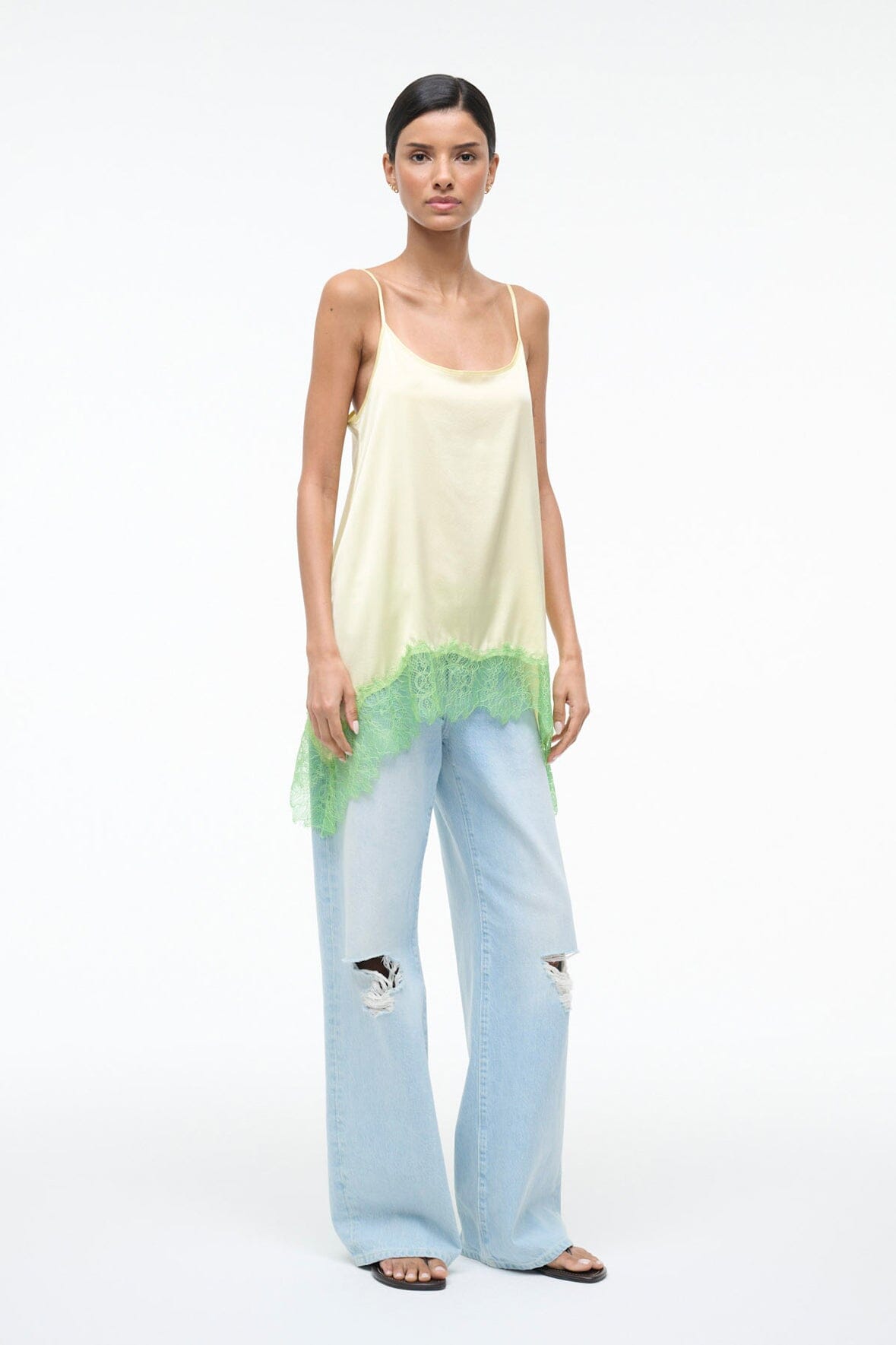 Chloe Silk Cami Key Lime Sprout | STAUD Quality