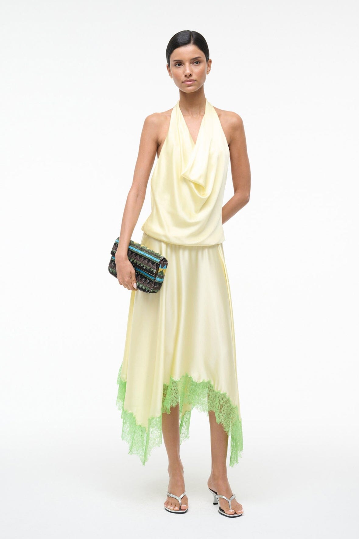 Elira Silk Dress Key Lime Sprout | STAUD Trending