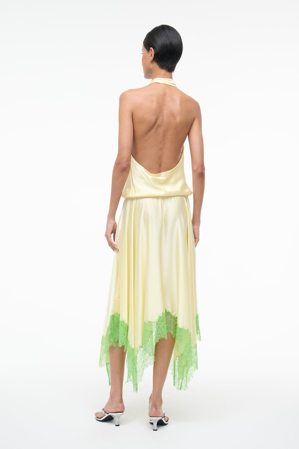 Elira Silk Dress Key Lime Sprout | STAUD Trending