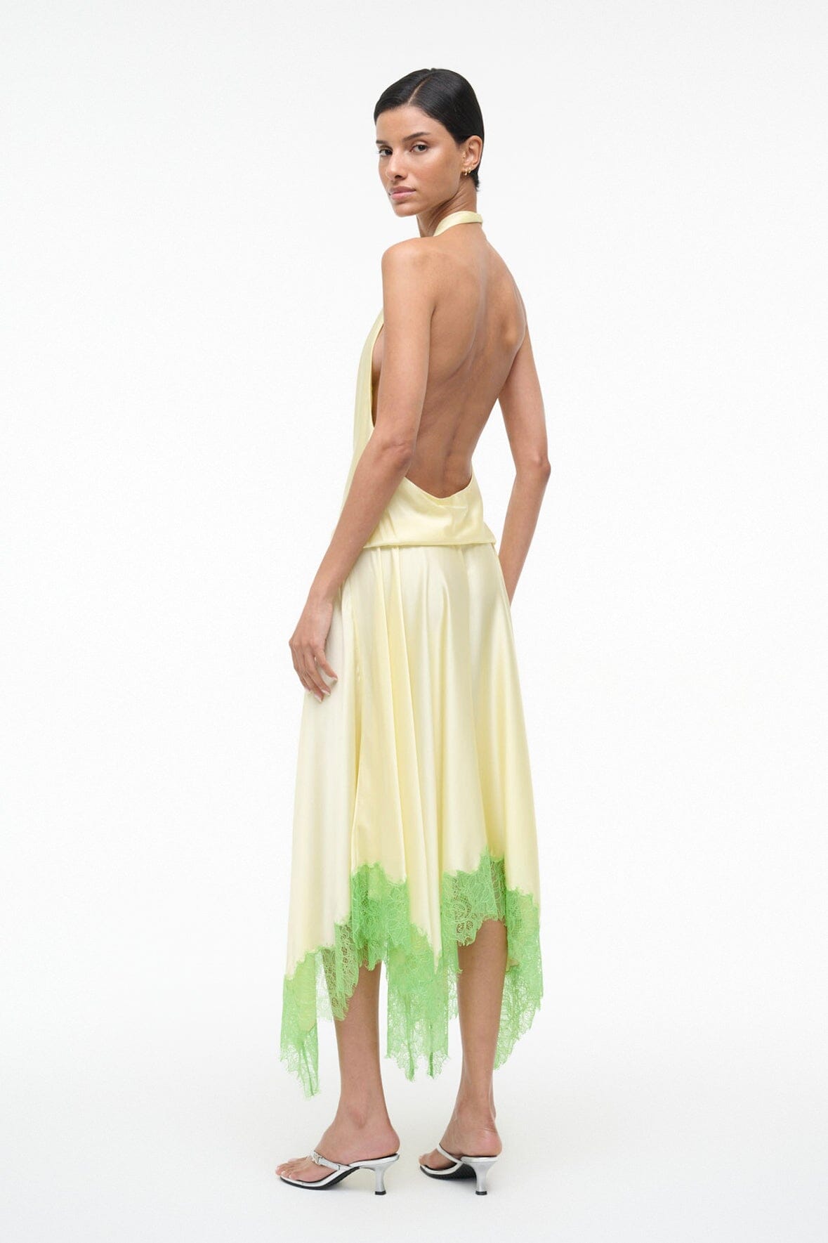 Elira Silk Dress Key Lime Sprout | STAUD Trending