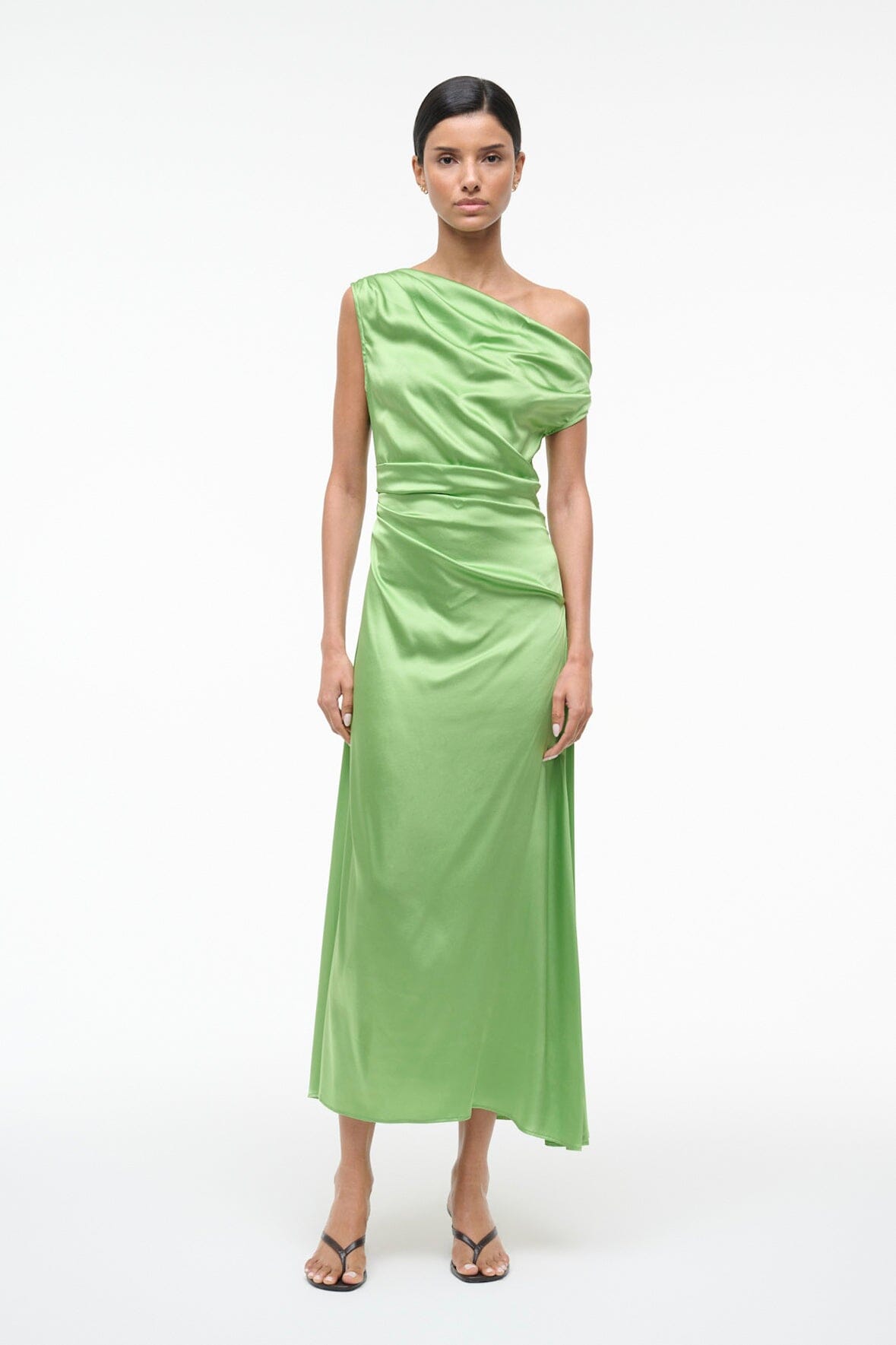Phare Silk Dress Sprout | STAUD Quality
