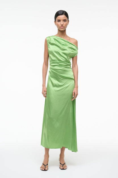 Phare Silk Dress Sprout | STAUD Quality