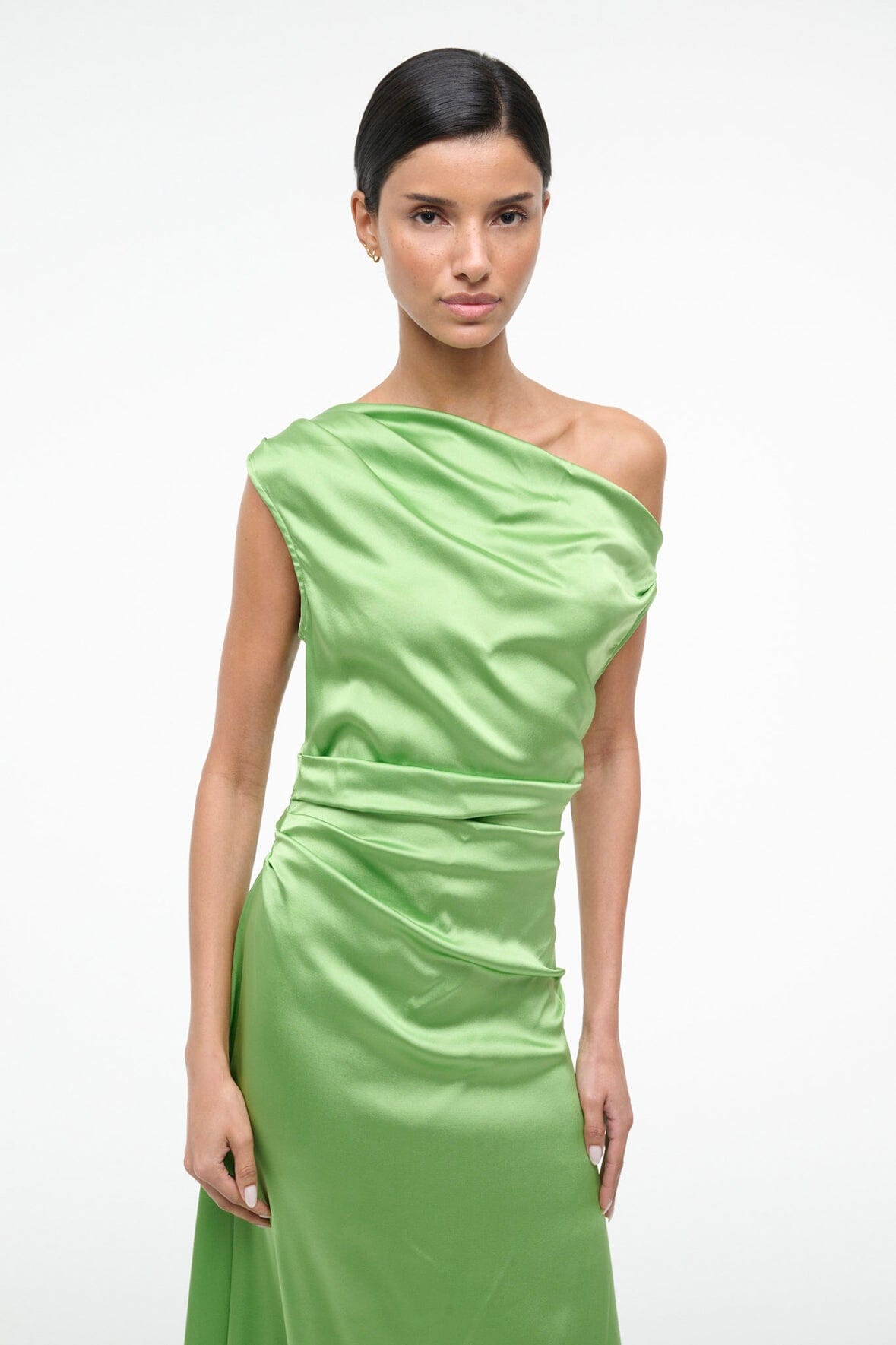 Phare Silk Dress Sprout | STAUD Quality
