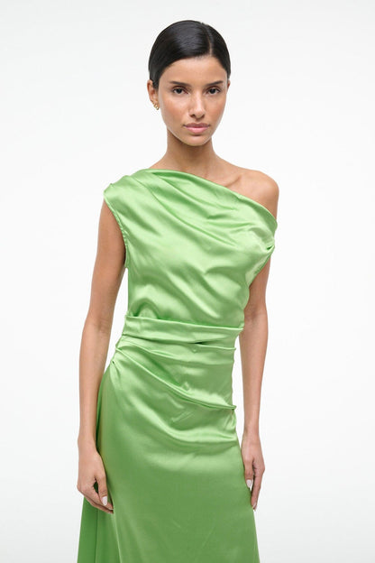 Phare Silk Dress Sprout | STAUD Quality