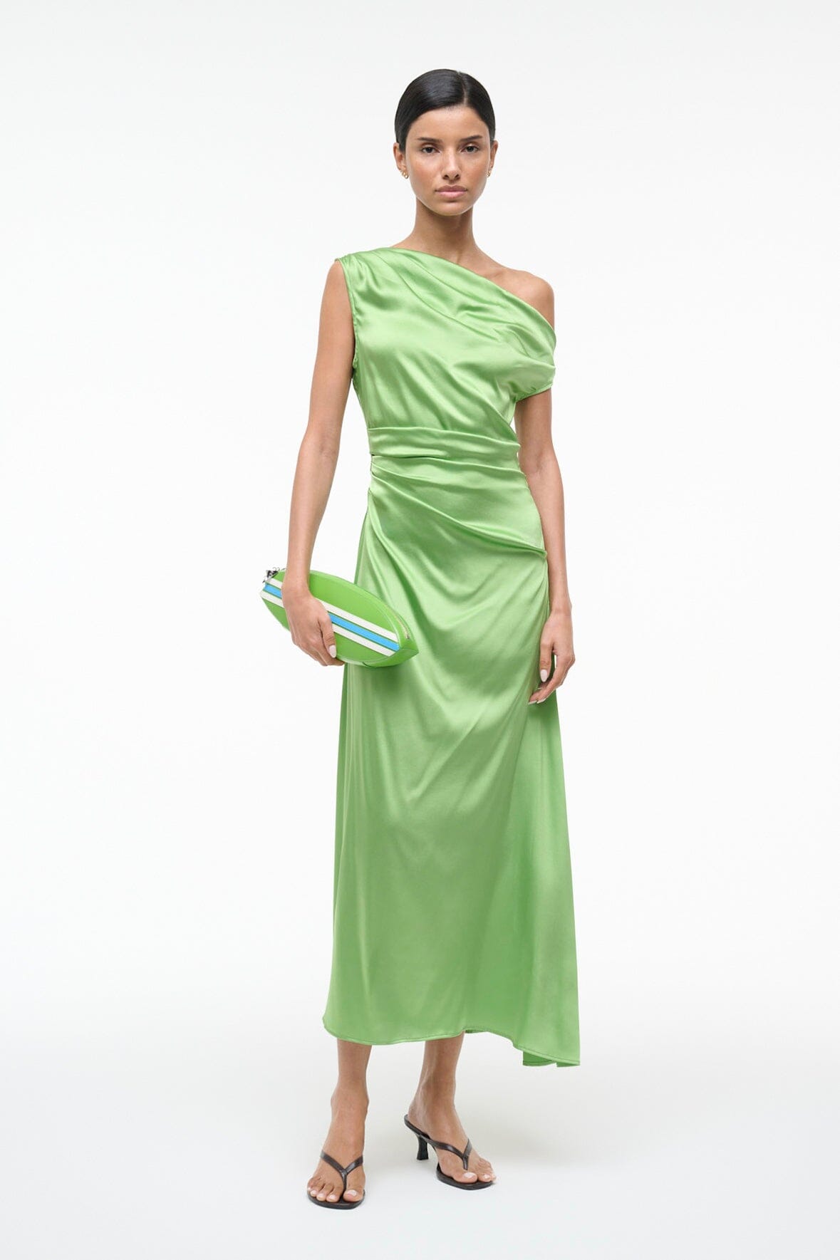 Phare Silk Dress Sprout | STAUD Quality