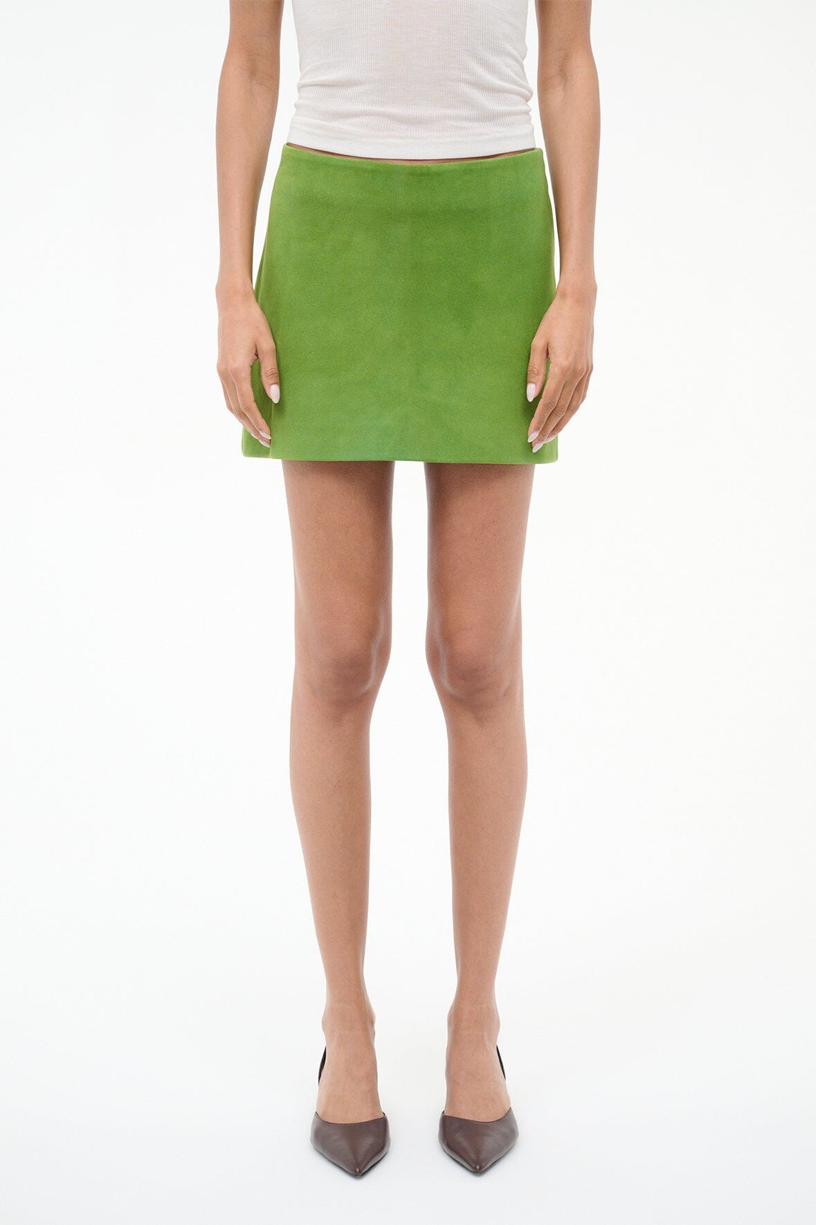 Crest Suede Skirt Leaf Suede | STAUD Best Price