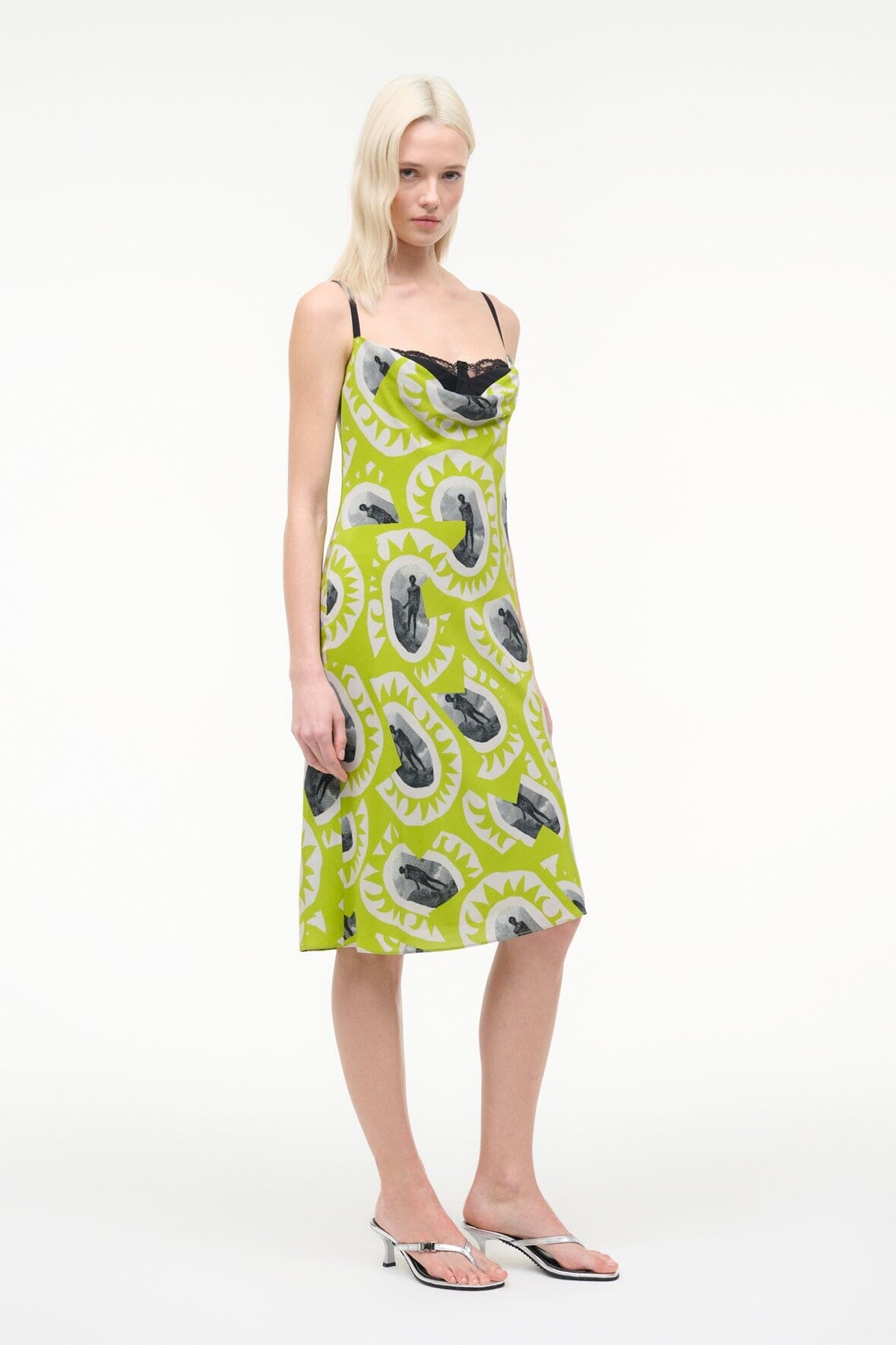 Evangeline Dress Paddle Out Chartreuse | STAUD Featured