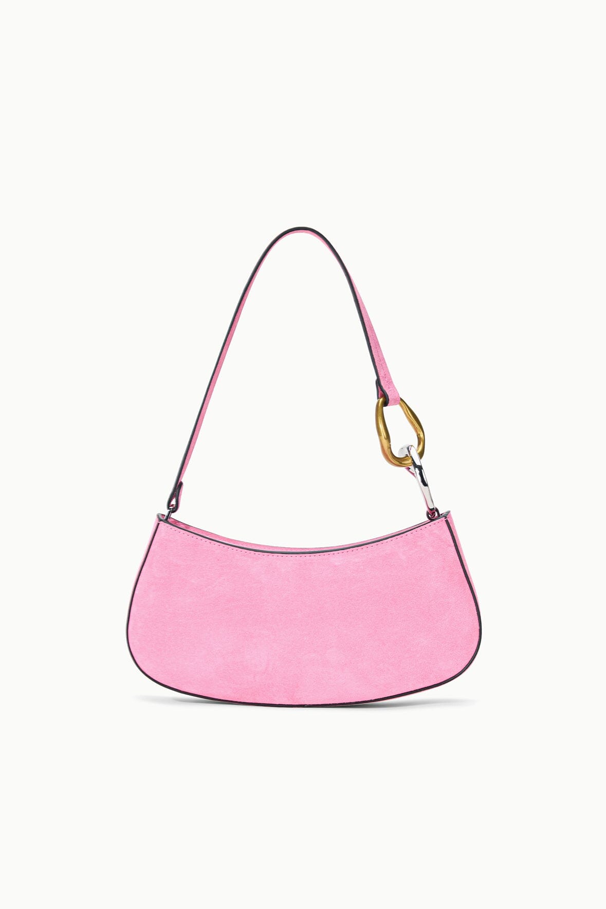 Ollie Bag Orchid Pink Suede Mini Shoulder Bag - Staud | STAUD Signature