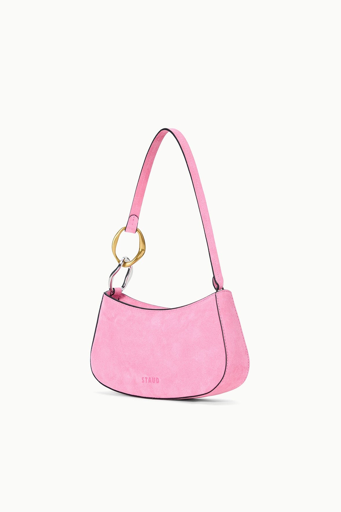 Ollie Bag Orchid Pink Suede Mini Shoulder Bag - Staud | STAUD Signature