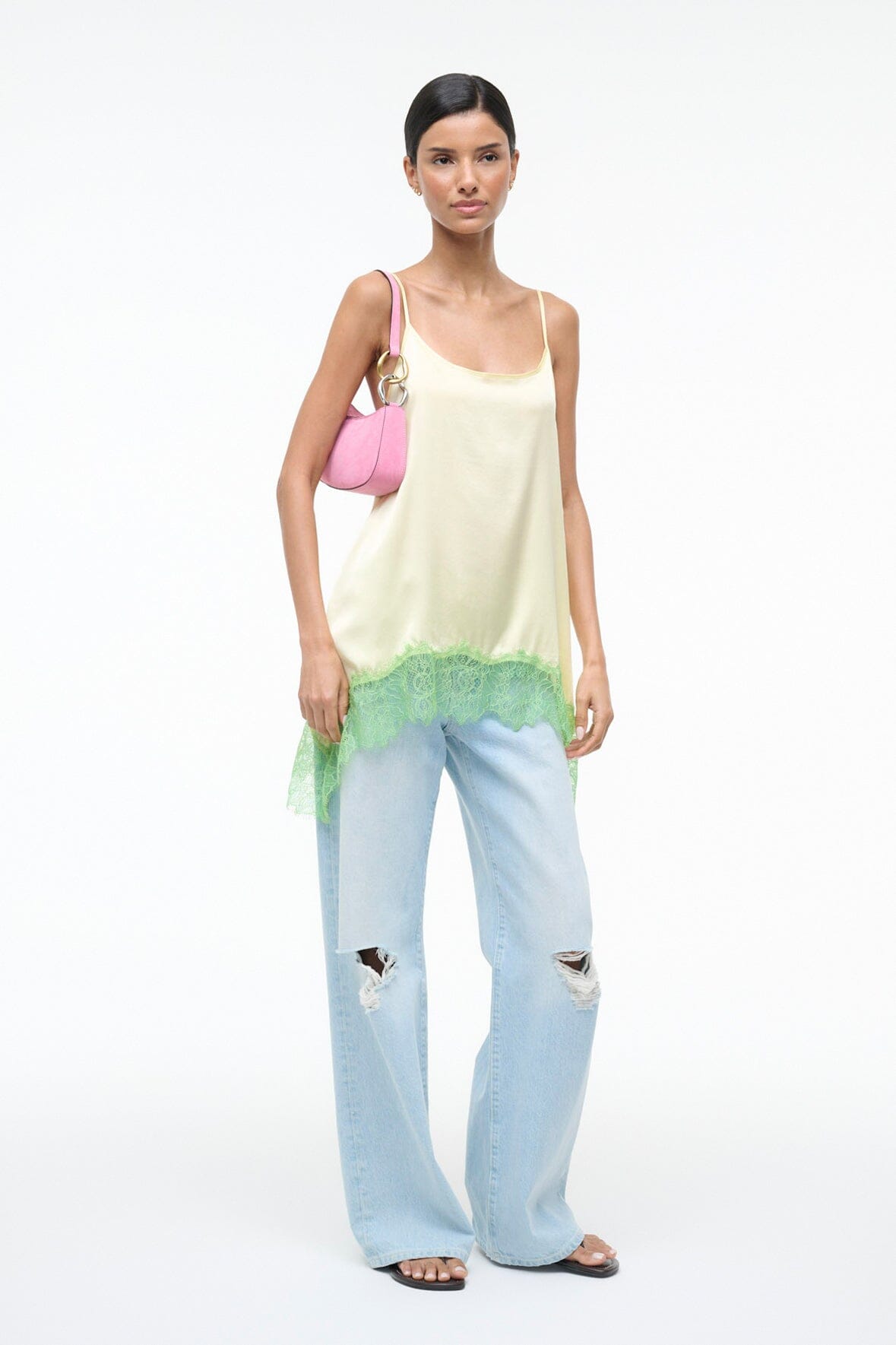Ollie Bag Orchid Pink Suede Mini Shoulder Bag - Staud | STAUD Signature