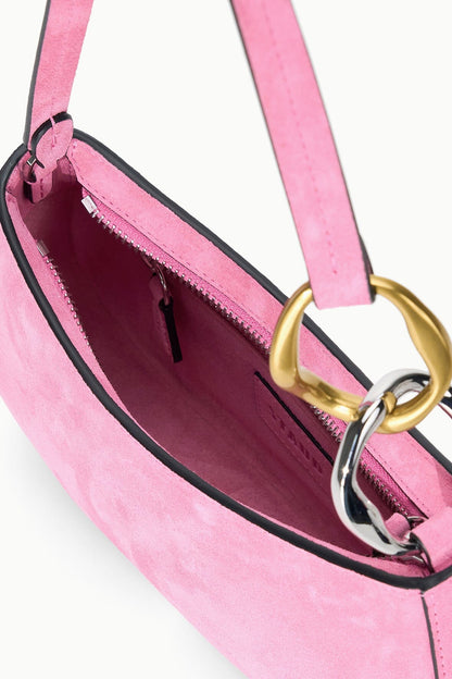 Ollie Bag Orchid Pink Suede Mini Shoulder Bag - Staud | STAUD Signature