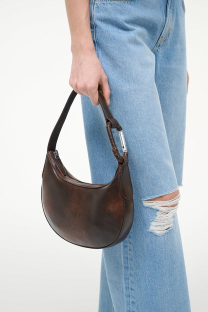 Alden Shoulder Bag Espresso Distressed | STAUD Quality