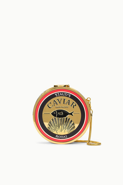 Gold Caviar Tin Clutch With Chain Strap - Staud | STAUD Premium