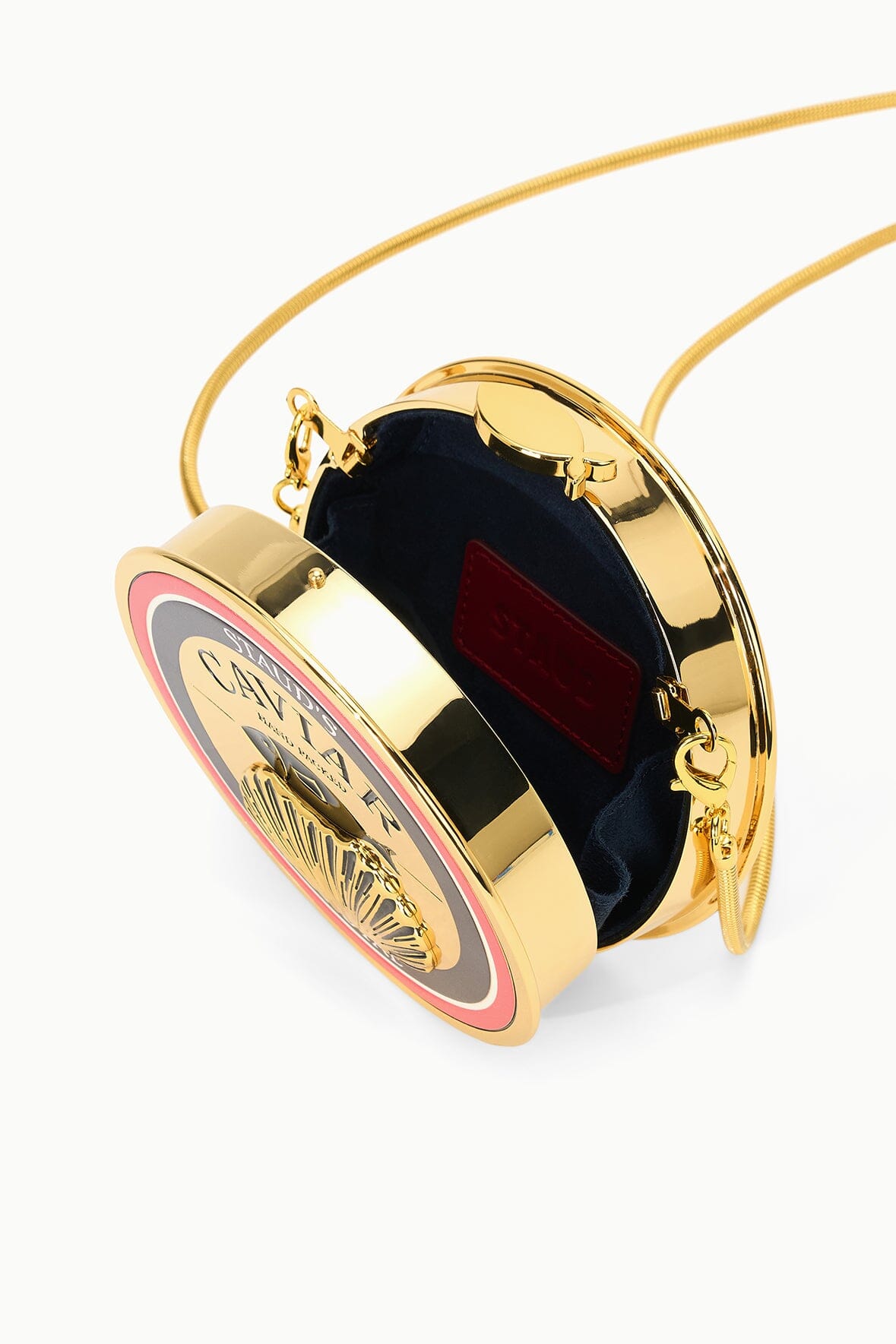 Gold Caviar Tin Clutch With Chain Strap - Staud | STAUD Premium