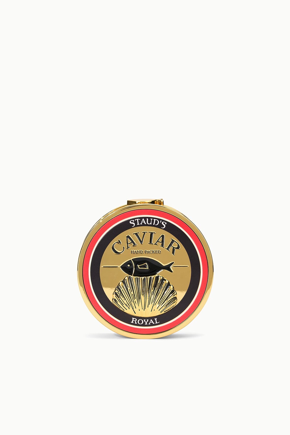 Gold Caviar Tin Clutch With Chain Strap - Staud | STAUD Premium