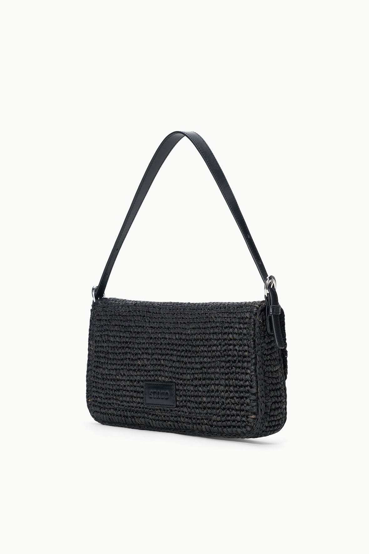Harlow Raffia Bag Black | STAUD Classic
