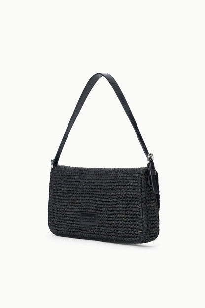 Harlow Raffia Bag Black | STAUD Classic