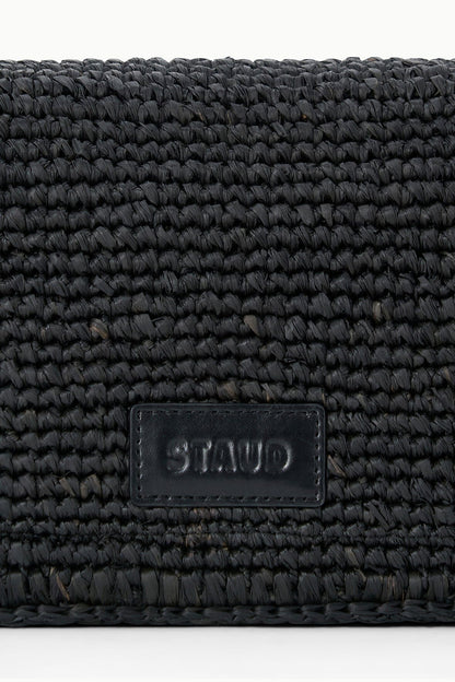 Harlow Raffia Bag Black | STAUD Classic
