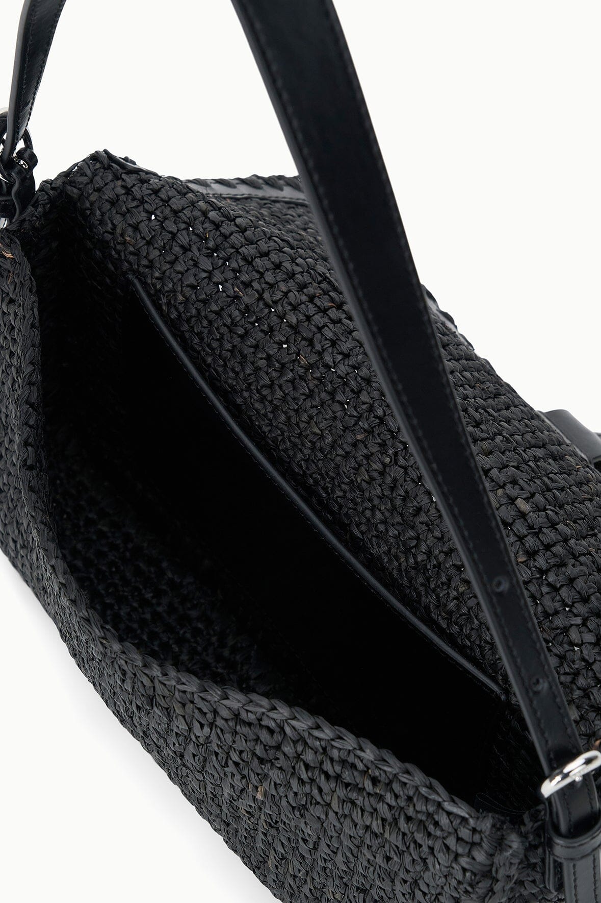 Harlow Raffia Bag Black | STAUD Classic
