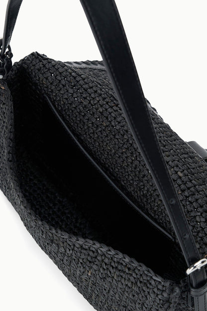 Harlow Raffia Bag Black | STAUD Classic