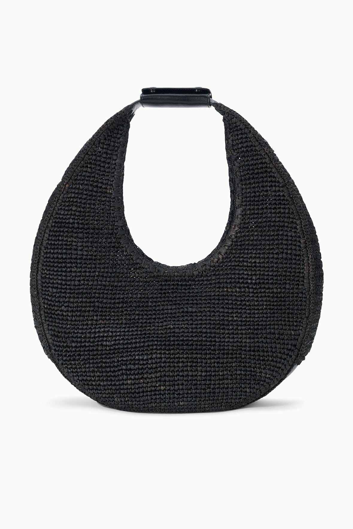 Large Raffia Moon Tote Bag Black | STAUD Discount