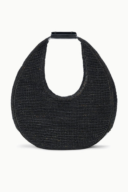 Large Raffia Moon Tote Bag Black | STAUD Discount