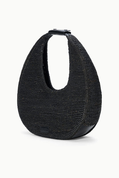 Large Raffia Moon Tote Bag Black | STAUD Discount
