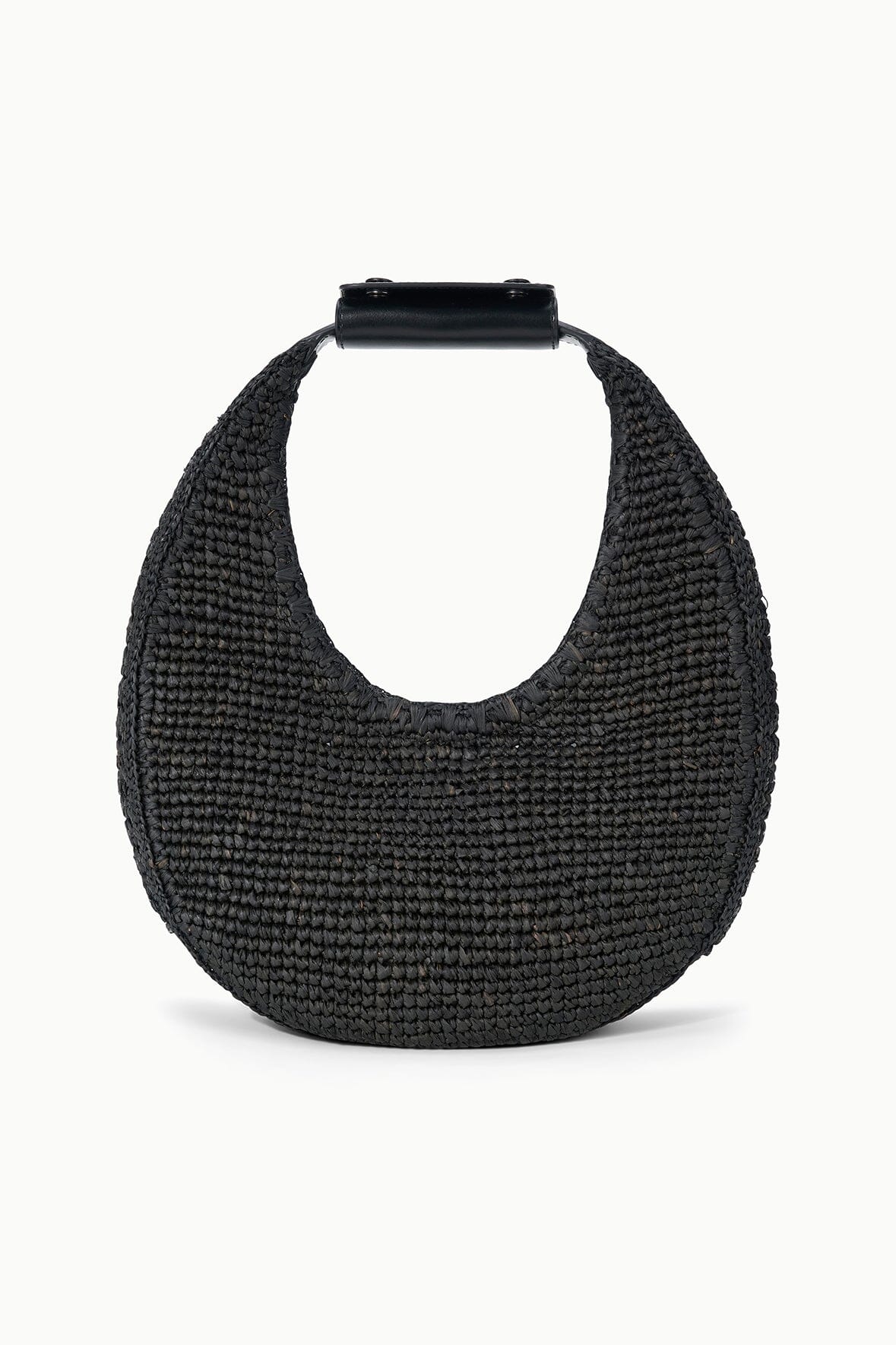 Moon Raffia Tote Bag Black | STAUD Essential