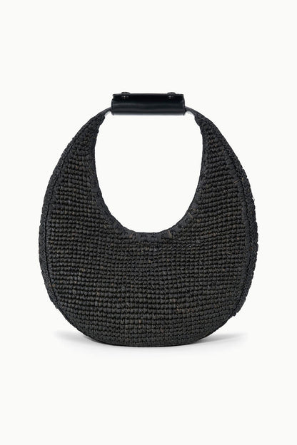 Moon Raffia Tote Bag Black | STAUD Essential
