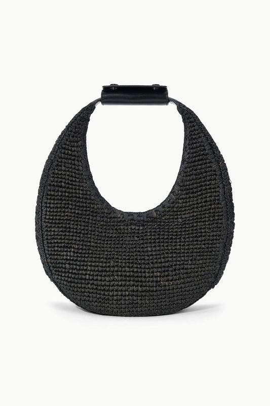 Moon Raffia Tote Bag Black | STAUD Essential