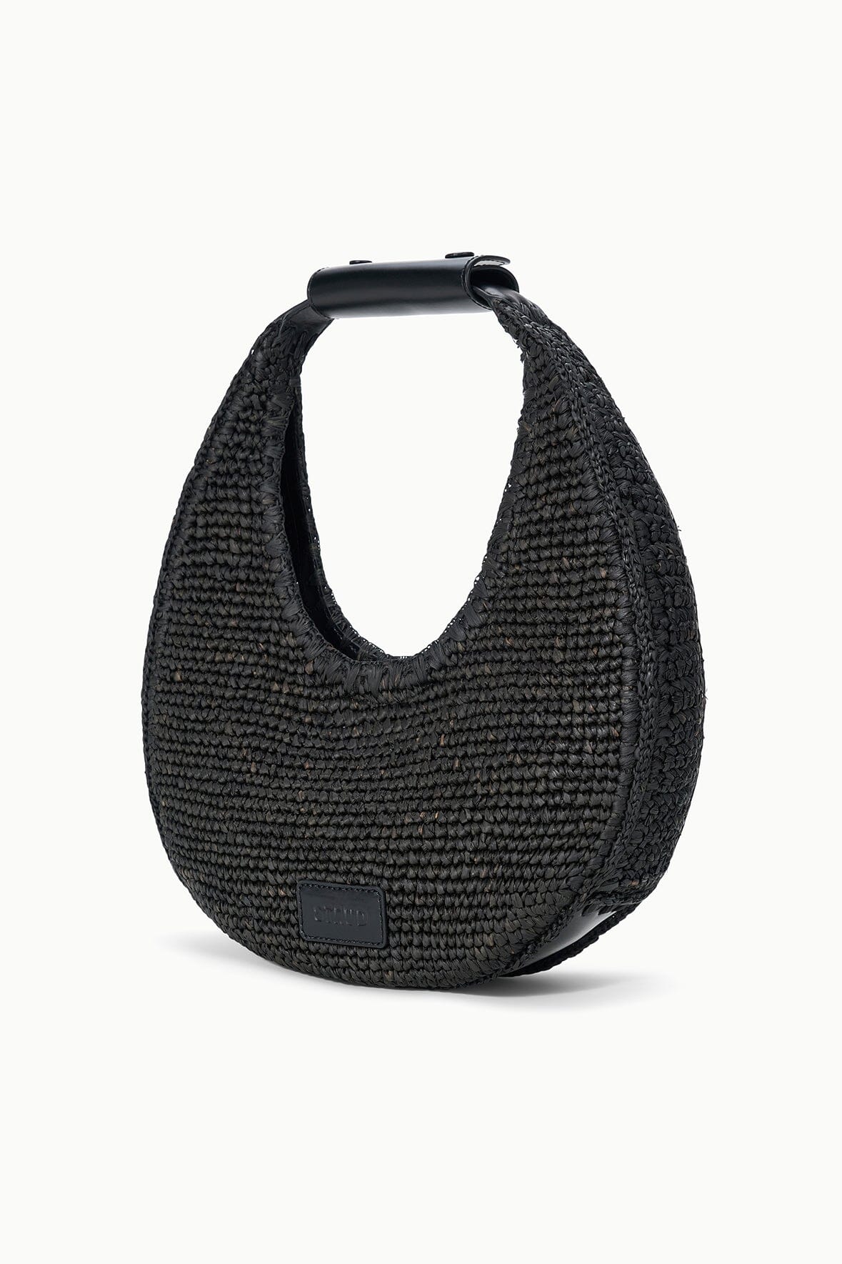 Moon Raffia Tote Bag Black | STAUD Essential