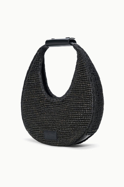 Moon Raffia Tote Bag Black | STAUD Essential