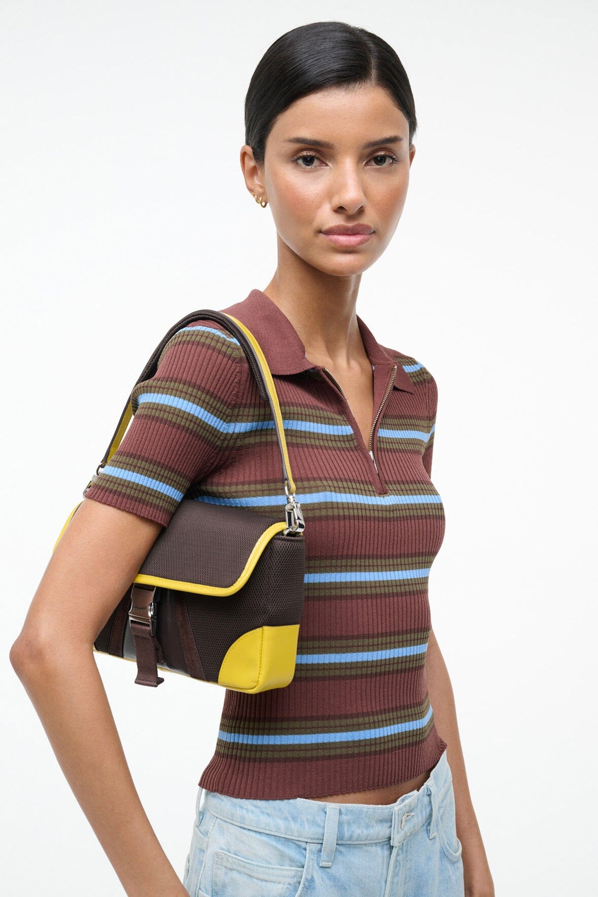 Tony Shoulder Bag Espresso Lemon | STAUD Trusted
