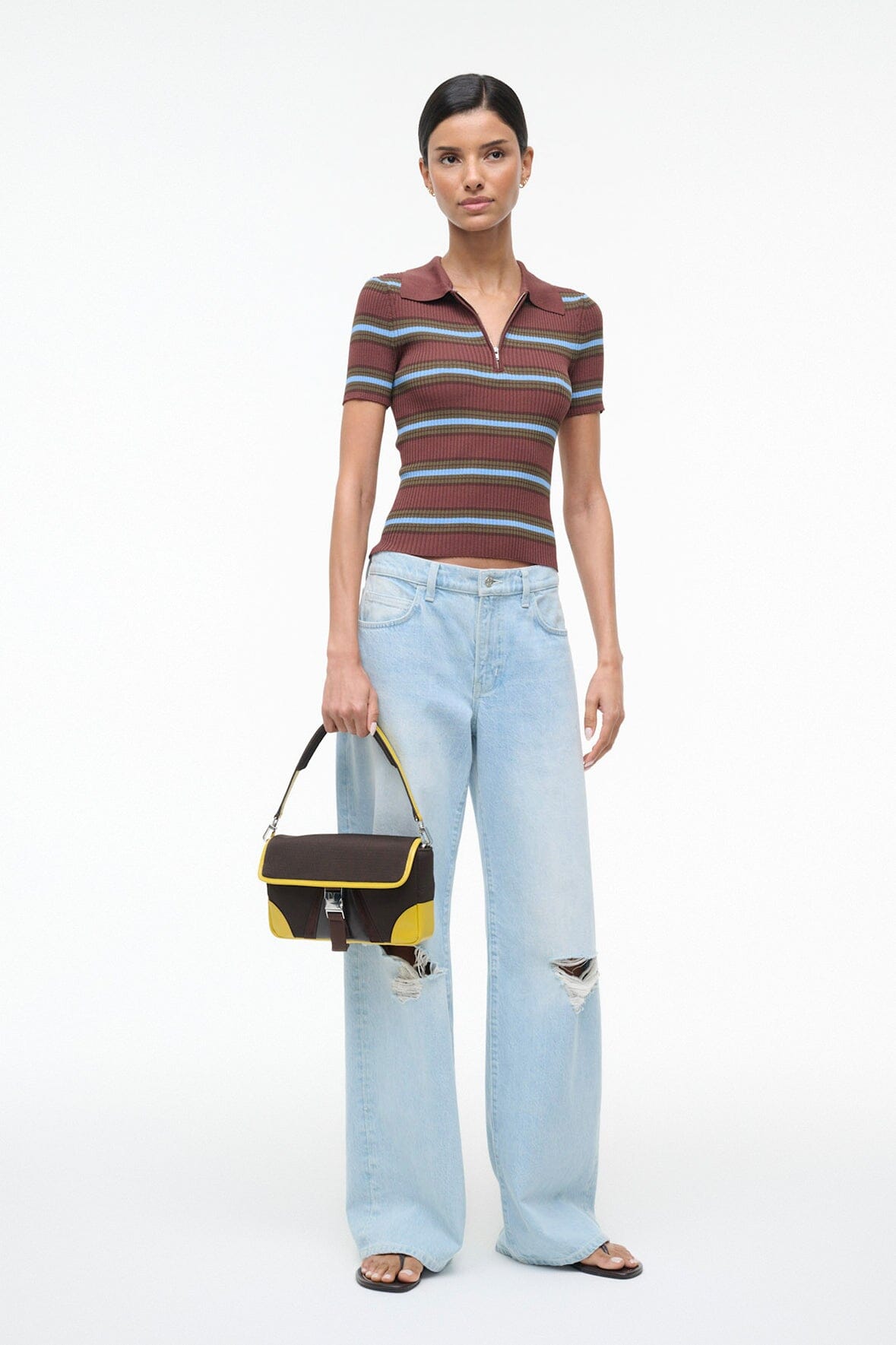 Tony Shoulder Bag Espresso Lemon | STAUD Trusted