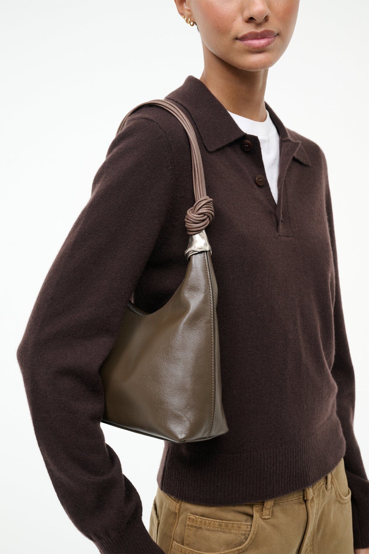 Cuff Shoulder Bag Truffle | STAUD Value
