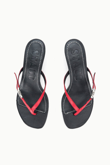 Flynn Kitten Heel Black Red Rose | STAUD Latest
