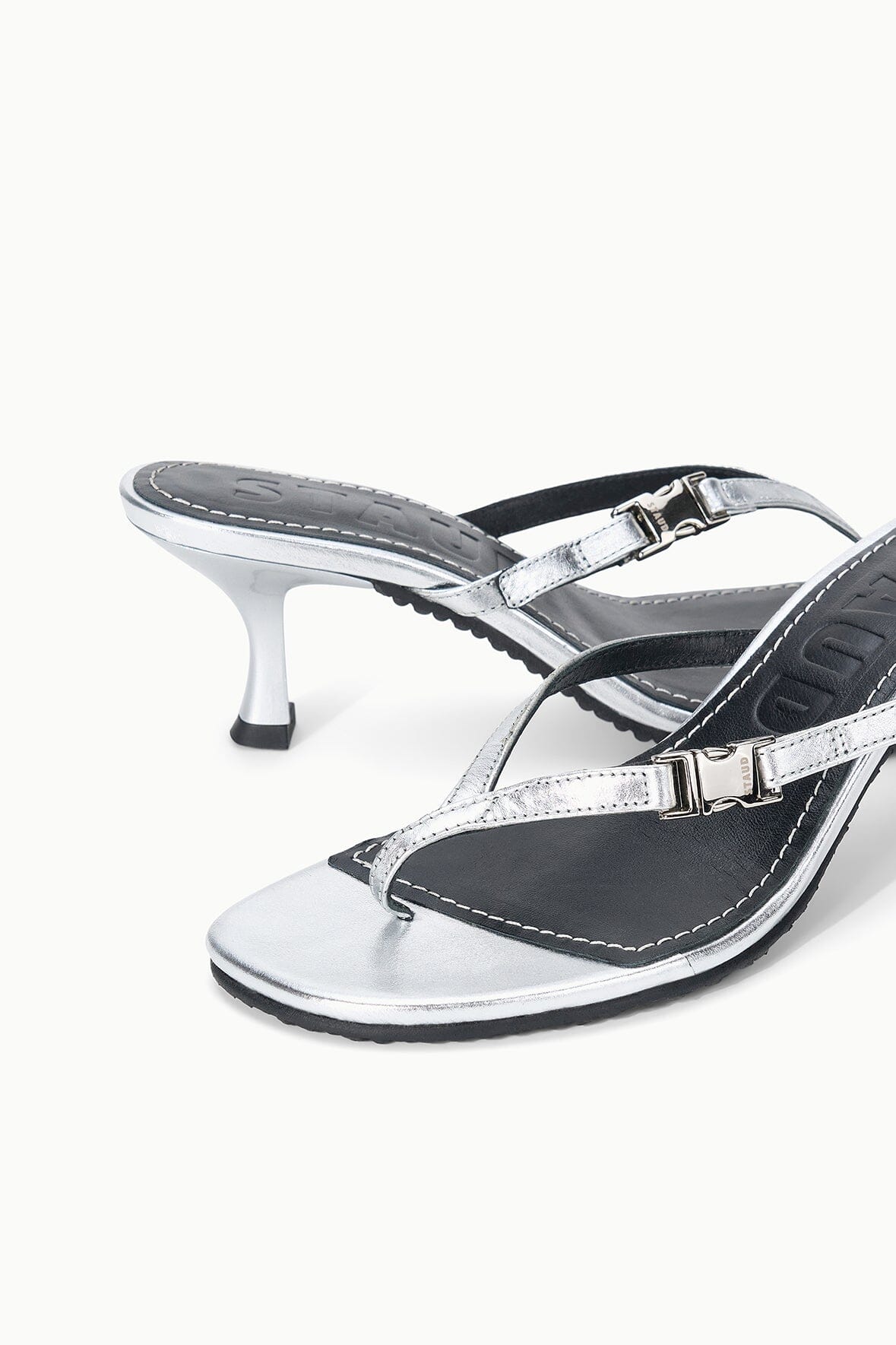 Flynn Kitten Heel Silver | STAUD Best Price