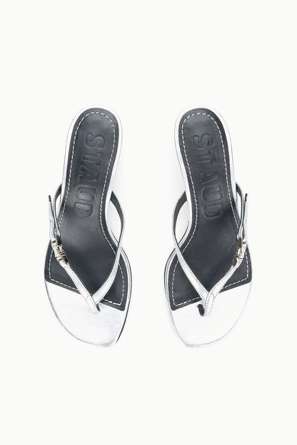 Flynn Kitten Heel Silver | STAUD Best Price