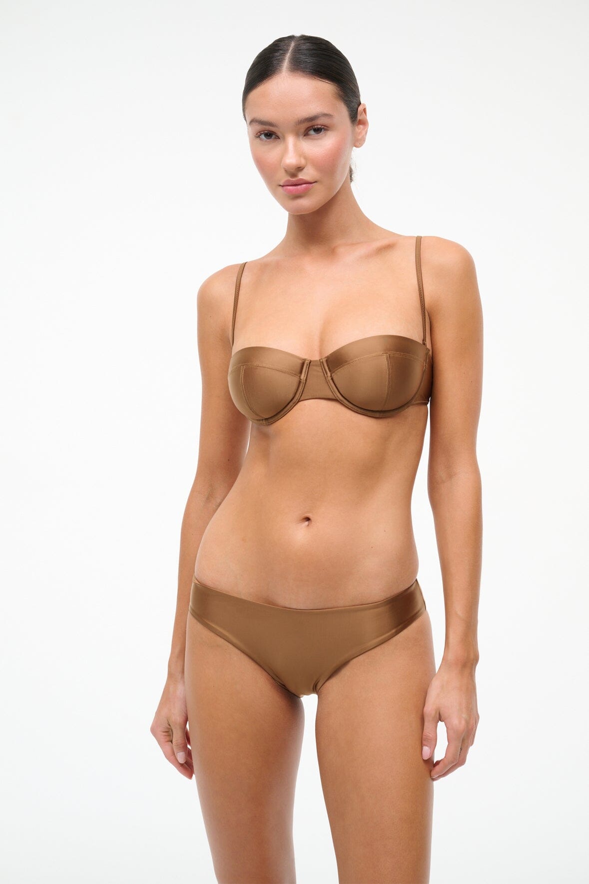 Jo Balconette Bikini Top Bronze | STAUD Great Value