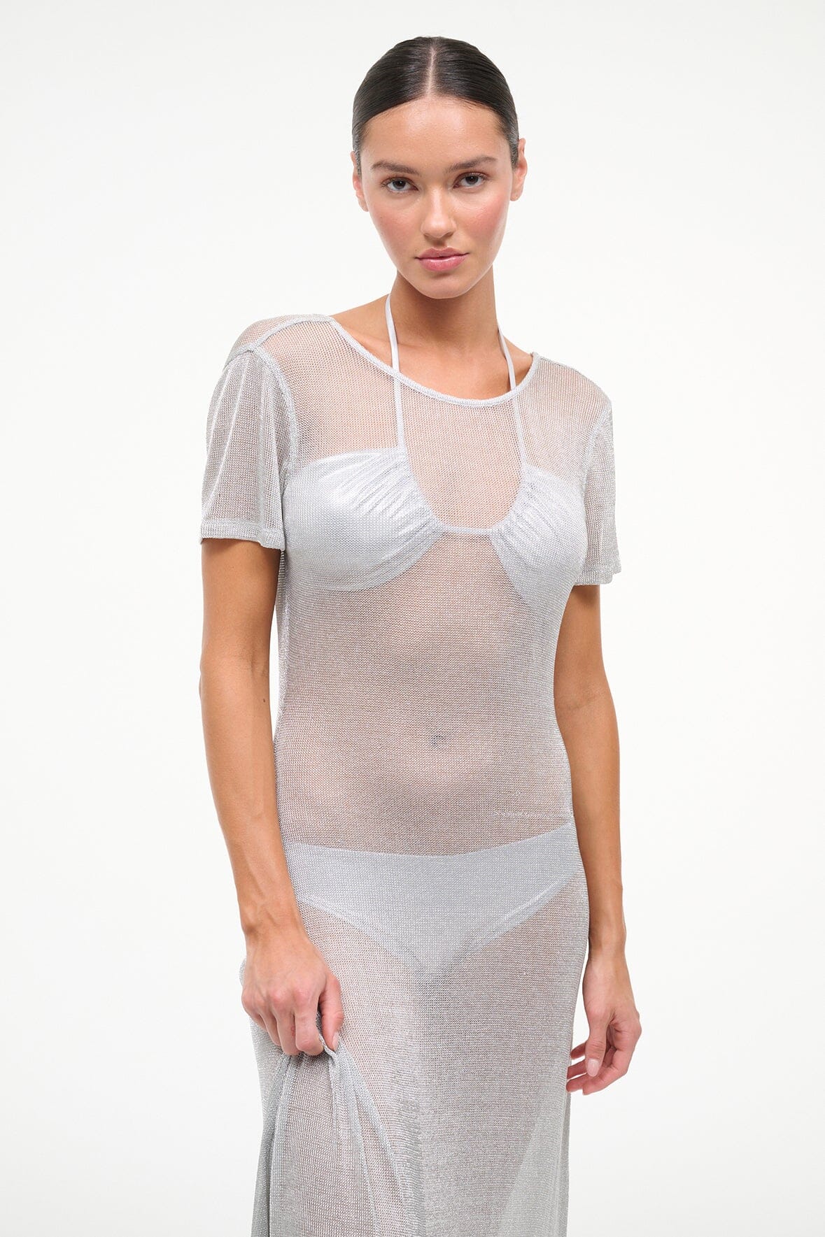 Zinc Dress Silver | STAUD Popular